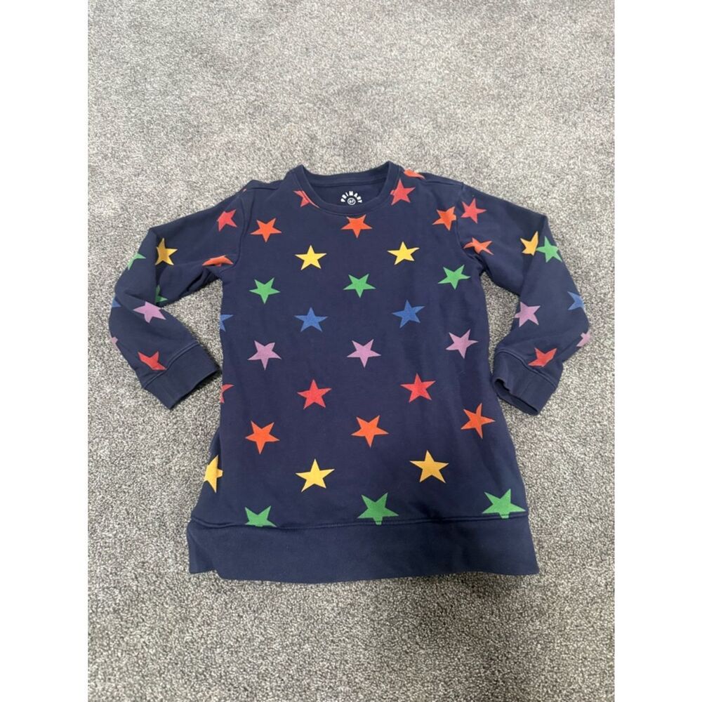 Primary Colorful Star Print Sweatshirt Tunic Dress Sz 6-7 - Picture 3 of 6